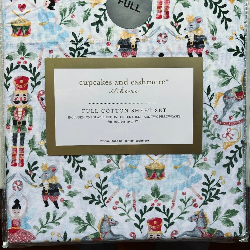 Cupcakes & Cashmere Nutcracker Ballet Cotton Sheet Set - FULL SIZE  all COTTON